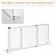 PawHut Adjustable Wooden Pet Gate Freestanding Dog Barrier Fence Doorway 3 Panels Safety Gate w/ Lockable Door White 71H x 113-1