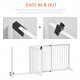 PawHut Adjustable Wooden Pet Gate Freestanding Dog Barrier Fence Doorway 3 Panels Safety Gate w/ Lockable Door White 71H x 113-1