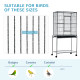 PawHut Large Bird Cage Budgie Cage with Stand, Storage Shelf, Wood Perch for Parrot Canary Parakeet Cockatiels, 81 x 48 x 162.5 