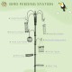 Pawhut Bird Feeding Station Kit, Wild Bird Feeder Pole with 6 Hooks, 4 Hanging Feeders for Peanuts, Seed, Fat Balls, for Garden,