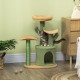 PawHut Multi Level Cat Tree, with Scratching Post, Toy Ball, Cat House, Bed - Green