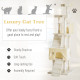 PawHut Cat Tree for Indoor Cats Play Tower Activity Center Kitten Scratch Post Climbing Tower 181 cm