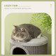 PawHut Cat Climbing Frame, Covered with Sisal, Cosy Platform - Light Grey