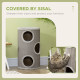 PawHut Cat Climbing Frame, Covered with Sisal, Cosy Platform - Light Grey