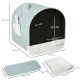 PawHut Hooded Cat Litter Box, Kitten Litter Tray, with Lid, Scoop, Filter, Flap Door