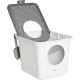 PawHut Cat Litter Box Pet Toilet Enclosed Kitten Pan w/ Front Entrance Top exit Scoop, White