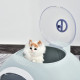 PawHut Cat Litter Box Toilet with Litter Scoop Enclosed Drawer, Front Entry Top Exit, Easy To Clean Blue