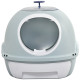 PawHut Cat Litter Box Toilet with Litter Scoop Enclosed Drawer, Front Entry Top Exit, Easy To Clean Blue