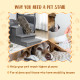 PawHut 3 Steps Pet Stairs, with Storage Boxes, for Bed, Couches - Grey