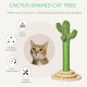 PawHut Cat Tree Cactus Sisal Scratching Post for Indoor Cats Play Tower Kitten Furniture with Hanging Ball Interactive Fun Rolle