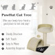 PawHut Cat Tree Scratching Scratcher Post Kitten Activity Centre Climber Hanging Ball Beige