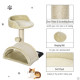 PawHut Cat Tree Scratching Scratcher Post Kitten Activity Centre Climber Hanging Ball Beige