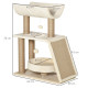 PawHut Cat Tree Tower, with Scratching Posts, Pad, Bed, Perch, Toy Ball - Light Brown