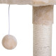 PawHut Cat Scratch Post with Bed Cat Tree for Indoor Cats Sisal Scratching Posts Hammock Kitty Activity Centre Beige