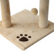 PawHut Cat Tree for Indoor Cats Pet Activity Centre Kitty Condo Climbing Scratching Post with Toys 4-tier 114cm Tall Beige