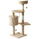 PawHut Cat Tree for Indoor Cats Pet Activity Centre Kitty Condo Climbing Scratching Post with Toys 4-tier 114cm Tall Beige