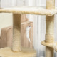 PawHut Cat Tree for Indoor Cats 135cm Cat Tower Scratching Post Kitty Scratcher Climbing Tower with Ladder, Beige