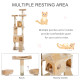 PawHut Cat Tree Scratching House, Activity Play Centre