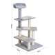 PawHut 100 cm Cat Tree for Indoor Cats Kitten Scratch Scratching Post Climbing Tower Activity Centre Grey