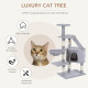 PawHut Cat Tree for Indoor Cats Kitten Scratching Post Scratch Scratcher Climb Activity Center Play House Pet Furniture 125cm (G