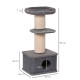 PawHut 96cm Cat Tree for Indoor Cats Kitten Tower Multi level Activity Center Pet Furniture with Sisal Scratching Post Condo Rem