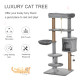 PawHut Cat Tree Tower for Indoor Cats 120cm Climbing Kitten Activity Center with Jute Scratching Post Perch Hanging Ball Hammock