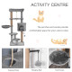 PawHut Cat Tree Tower for Indoor Cats 120cm Climbing Kitten Activity Center with Jute Scratching Post Perch Hanging Ball Hammock