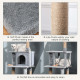 PawHut Cat Tree Tower for Indoor Cats 142cm Climbing Kitten Activity Center with Jute Scratching Post  Board Perch Roomy Condo R