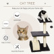 PawHut 72cm Cat Tree with Scratching Post, Pad for Indoor Cats - Black