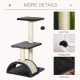 PawHut 72cm Cat Tree with Scratching Post, Pad for Indoor Cats - Black