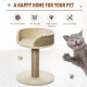 PawHut Cat Tree Cat Scratching Post for Indoor Cats Kitten Play Tower Activity Centre Climbing Stand with Dangling Ball Beige