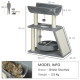 PawHut Cat Tree Tower, with Scratching Posts, Pad, Bed, Perch, Toy Ball - Light Grey