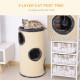 PawHut 70cm Height Cat Post Tree Scratching Barrel Sisal Activity Center Condo Kitten Bed Scratcher Climbing Climber Play House 