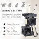 PawHut Cat Tree for Indoor Cats 83cm Cat Scratching Post Scratch Board Kitten Tower Climbing Frame Black