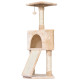 PawHut Corner Cat Tree for Indoor Cats, Kitten Tower with Scratching Post House Ladder Toy - Beige