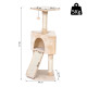 PawHut Corner Cat Tree for Indoor Cats, Kitten Tower with Scratching Post House Ladder Toy - Beige