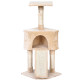 PawHut Corner Cat Tree for Indoor Cats, Kitten Tower with Scratching Post House Ladder Toy - Beige