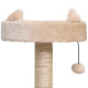 PawHut Multi Level Cat Tree for Indoor Cats with Scratching Post Bed Condo Perch, Kitten Climbing Tower, Beige 60L x 40W x 81H c