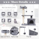 PawHut Multi Level Cat Tree for Indoor Cats with Scratching Post Bed Condo Perch, Kitten Climbing Tower, Grey 60L x 40W x 81H cm