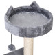 PawHut Multi Level Cat Tree for Indoor Cats with Scratching Post Bed Condo Perch, Kitten Climbing Tower, Grey 60L x 40W x 81H cm