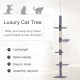 PawHut Floor to Ceiling Cat Tree for Indoor Cats 5-Tier Kitty Tower Climbing Activity Center Scratching Post Adjustable Height 2