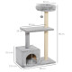 PawHut 96cm Cat Tree for Indoor Cats Condo Sisal Scratching Post Cat Tower Kitten Play House Dangling Ball Activity Center Furni