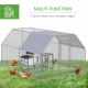 PawHut Walk in Chicken Run Chicken Coop Hen House Outdoor with Roof for 10-12 Chickens, 380 x 280 x 195cm