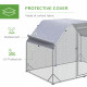 PawHut Walk in Chicken Run Chicken Coop Hen House Outdoor with Roof for 4-6 Chickens, 280 x 190 x 195cm