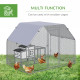 PawHut Walk in Chicken Run Chicken Coop Hen House Outdoor with Roof for 4-6 Chickens, 280 x 190 x 195cm