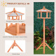 PawHut Wooden Bird Table Free Standing Feeder Garden Sheltered Feeding Station Parrot Stand Birdhouse Φ40x113cm