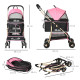 PawHut 3 In 1 Detachable Pet Stroller, for Extra Small and Small Dogs - Pink