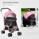 PawHut 3 In 1 Detachable Pet Stroller, for Extra Small and Small Dogs - Pink