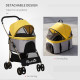 PawHut 3 In 1 Detachable Pet Stroller, for Extra Small and Small Dogs - Yellow