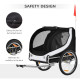 PawHut Steel Dog Bike Trailer Pet Cart Carrier for Bicycle Kit Water Resistant with Hitch Coupler Travel White and Black